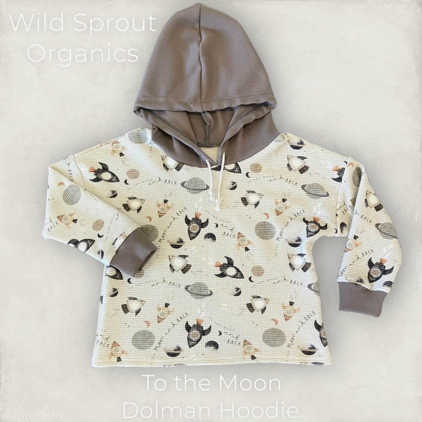 Organic Thermal Dolman Hoodie in To the Moon