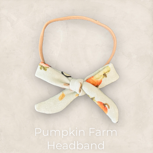 Organic French Terry Headband in Pumpkin Farm